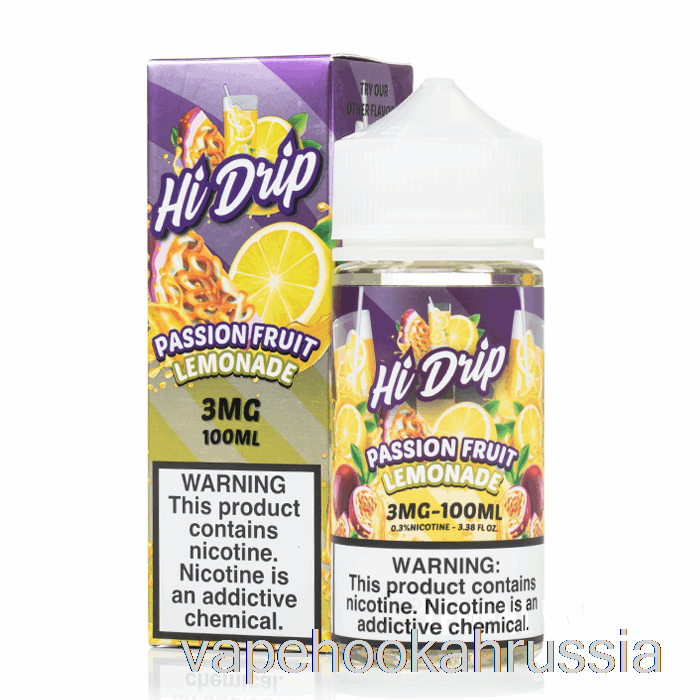 сок для вейпа, лимонад из маракуйи - жидкость для электронных сигарет Hi-Drip - 100 мл 0 мг